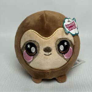 NWT Squeezamals Simon Sloth Plush Toy Brown PET Series 2017 Squishy Soft  4"